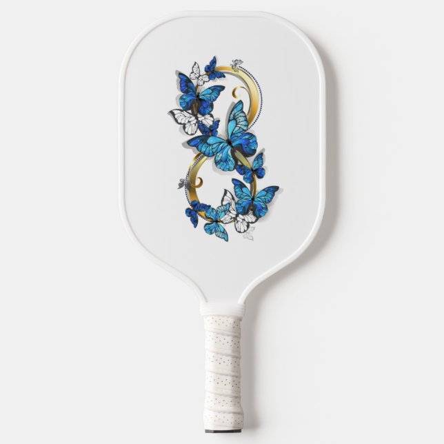 Symbol Infinity of Blue Morpho Butterflies Pickleball Schläger (Vorderseite)
