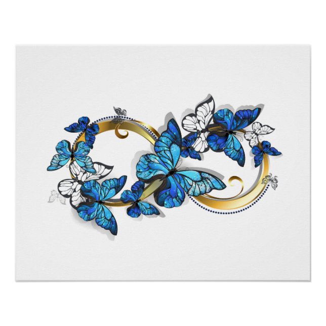 Symbol Infinity of Blue Morpho Butterflies Poster (Vorderseite)