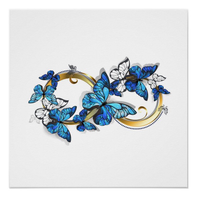 Symbol Infinity of Blue Morpho Butterflies Poster (Vorderseite)