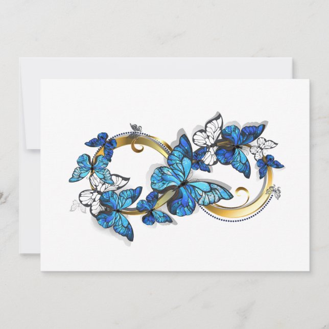 Symbol Infinity of Blue Morpho Butterflies Save The Date (Vorderseite)