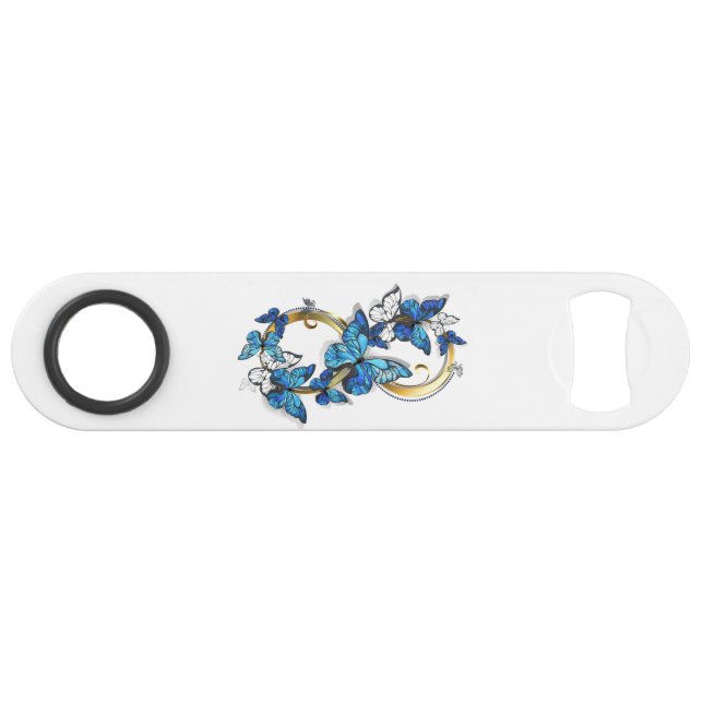 Symbol Infinity of Blue Morpho Butterflies Speed Flaschenöffner (Vorderseite (Horizontal))