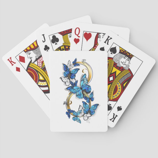 Symbol Infinity of Blue Morpho Butterflies Spielkarten (Rückseite)