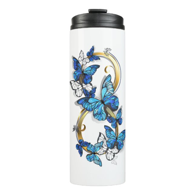 Symbol Infinity of Blue Morpho Butterflies Thermosbecher (Vorderseite)