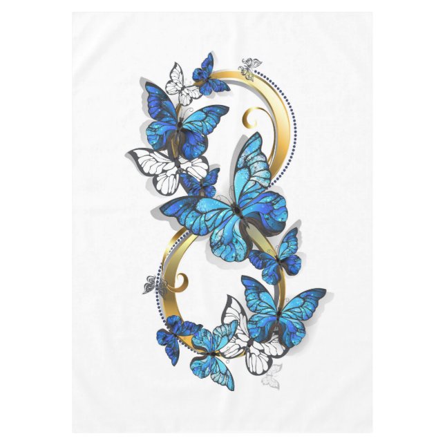 Symbol Infinity of Blue Morpho Butterflies Tischdecke (Vorderseite)