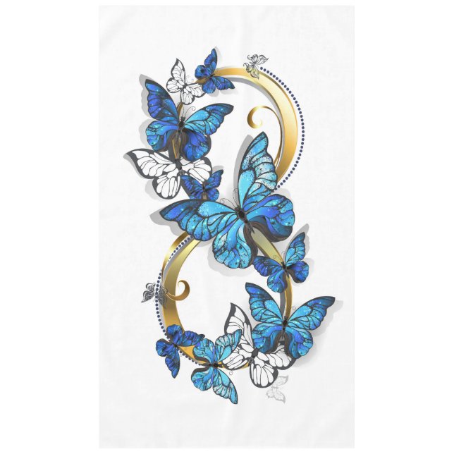 Symbol Infinity of Blue Morpho Butterflies Tischdecke (Vorderseite)