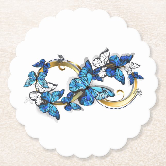 Symbol Infinity of Blue Morpho Butterflies Untersetzer (Vorderseite)