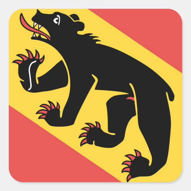 Symbol Kanton Bern - Schweiz Quadratischer Aufkleber (Vorderseite)