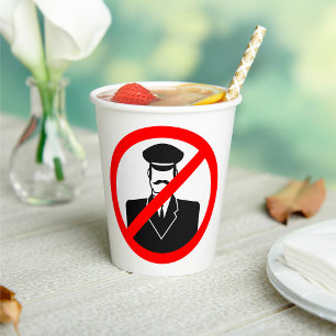 Symbol Kein Chauffeur Erlaubt Lustige Warnung Pappbecher