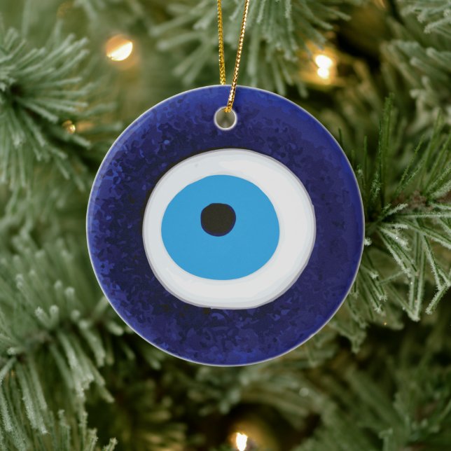 Symbol-Keramik des Nazar Evil Eye Protection Keramik Ornament (Baum)