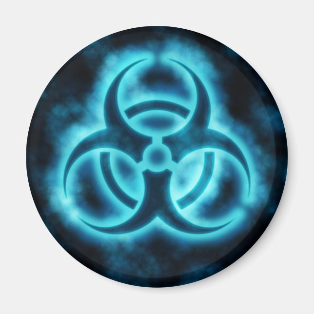 Symbol-Magnet für blauweiße Biogefährdung Magnet (Vorne)
