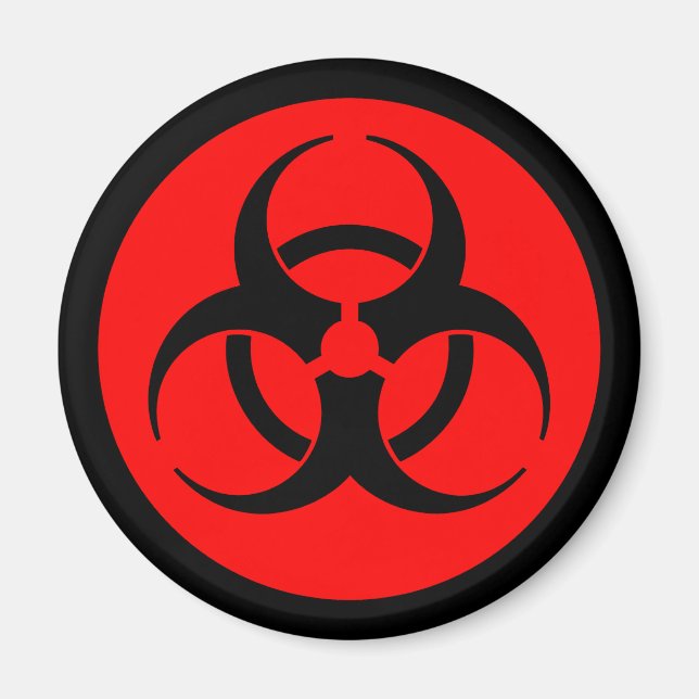Symbol-Magnet für rote und schwarze Biogefährdung Magnet (Vorne)