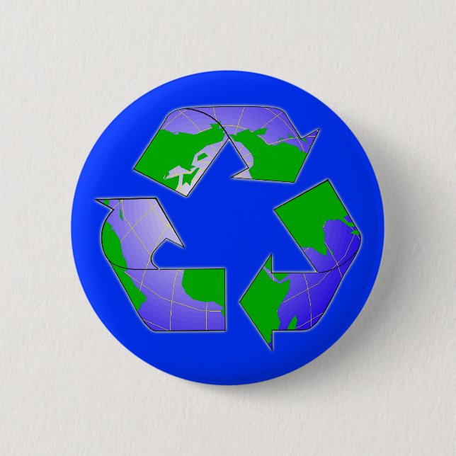 Symbol mit Erdtaste Gerecycelt Button (Vorderseite)