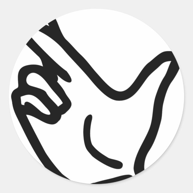 Symbol mit Fingerüberdruck Runder Aufkleber (Vorderseite)