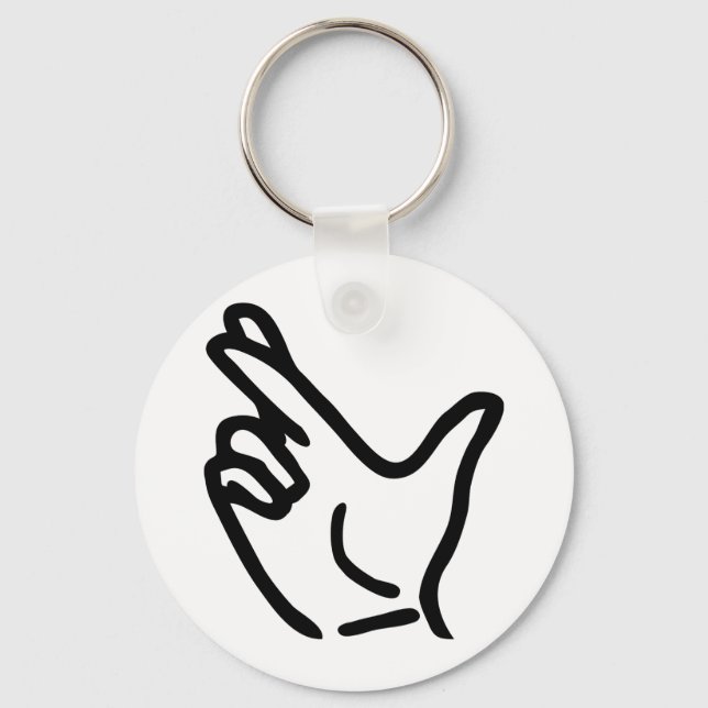 Symbol mit Fingerüberdruck Schlüsselanhänger (Vorderseite)