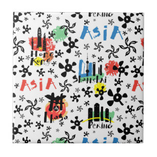 Symbol-Muster Asiens   Fliese