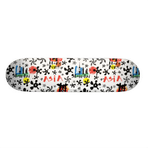 Symbol-Muster Asiens Skateboard