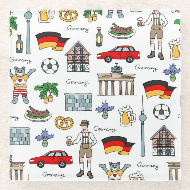 Symbol-Muster Deutschlands | Glasuntersetzer (Vorderseite)