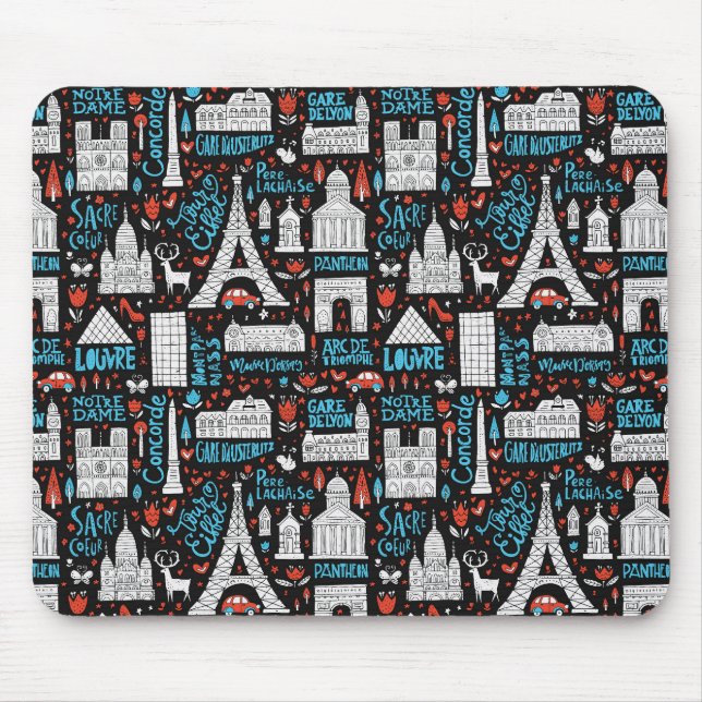 Symbol-Muster Frankreichs | Mousepad (Vorne)