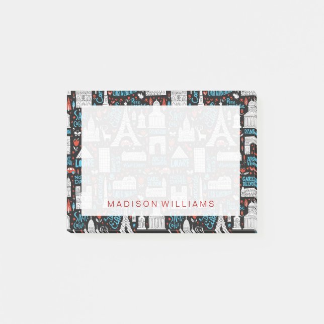 Symbol-Muster Frankreichs | Post-it Klebezettel (Vorderseite)