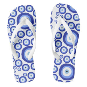 Symbol-Muster für griechisches Auge Viel Glück Flip Flops