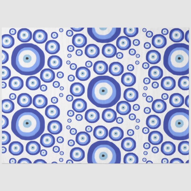 Symbol-Muster für griechisches Auge Viel Glück Seidenpapier (Vorderseite)