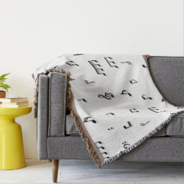 Symbol-Muster für schwarze und weiße Noten Decke