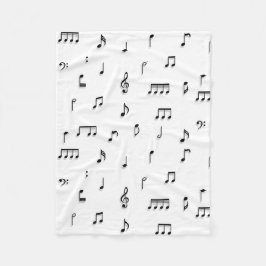 Symbol-Muster für schwarze und weiße Noten Fleecedecke