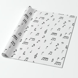 Symbol-Muster für schwarze und weiße Noten Geschenkpapier