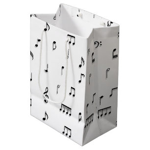 Symbol-Muster für schwarze und weiße Noten Mittlere Geschenktüte