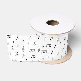 Symbol-Muster für schwarze und weiße Noten Satinband