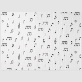 Symbol-Muster für schwarze und weiße Noten Seidenpapier