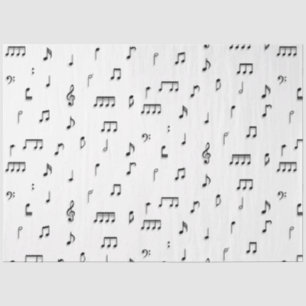 Symbol-Muster für schwarze und weiße Noten Seidenpapier