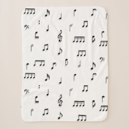 Symbol-Muster für schwarze und weiße Noten Sherpadecke