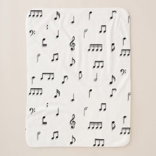 Symbol-Muster für schwarze und weiße Noten Sherpadecke