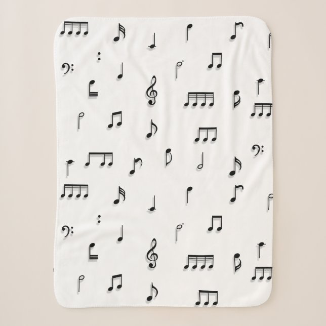 Symbol-Muster für schwarze und weiße Noten Sherpadecke (Vorderseite)