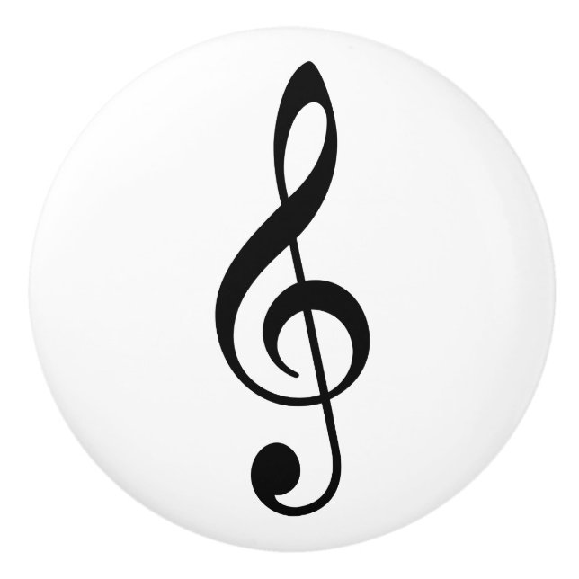 Symbol Notation für Black Treble Clef Keramikknauf (Vorderseite)