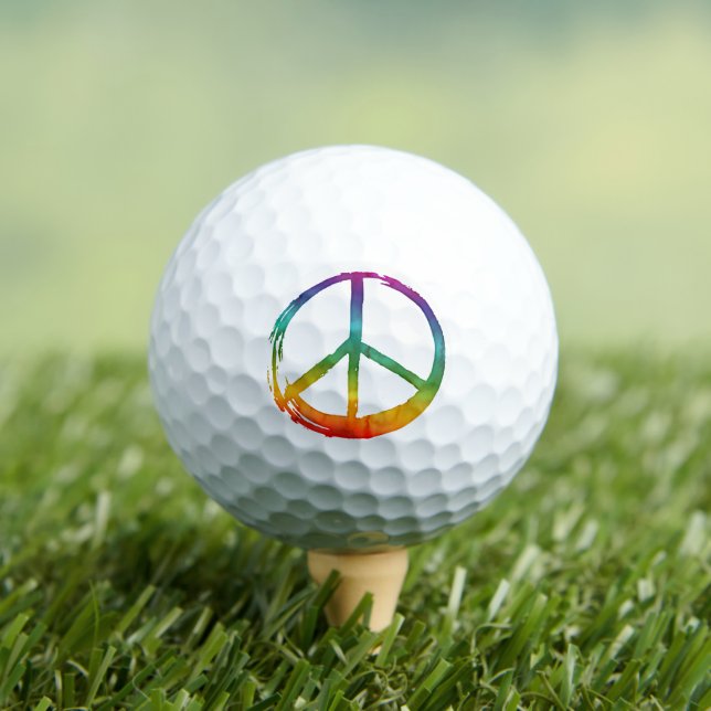 Symbol PEACE - 1960er Jahre Krawatte-Dye ohne Krie Golfball (Insitu T-Shirt)
