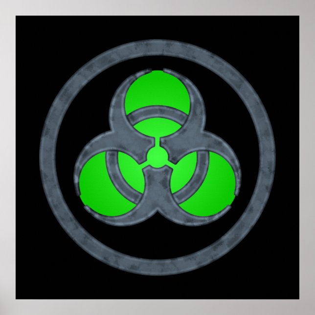 Symbol-Poster der grünen Biogefährdung Poster (Vorne)