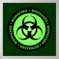Symbol-Poster für die grüne und schwarze Biogefähr