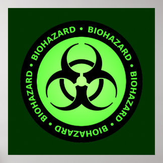 Symbol-Poster für die grüne und schwarze Biogefähr Poster