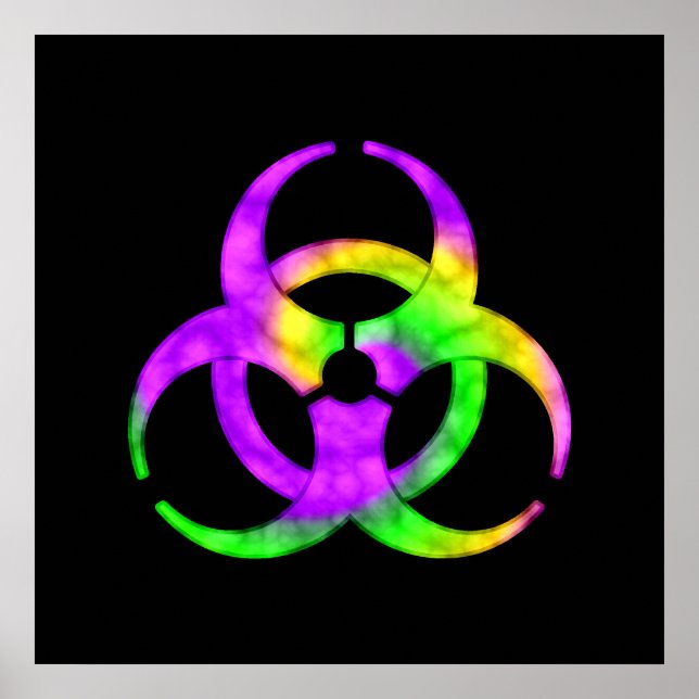 Symbol-Poster für die saure Spirale-Biogefährdung Poster (Vorne)
