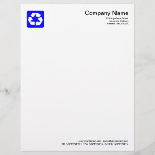 Symbol recyceln - Blau Briefbogen