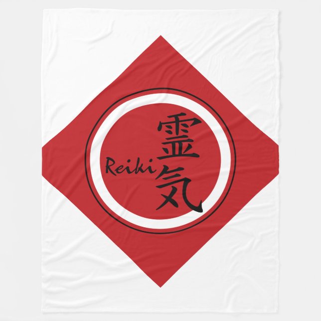 Symbol / REIKI rot signieren + Ihr Hintergrund Fleecedecke (Vorderseite)