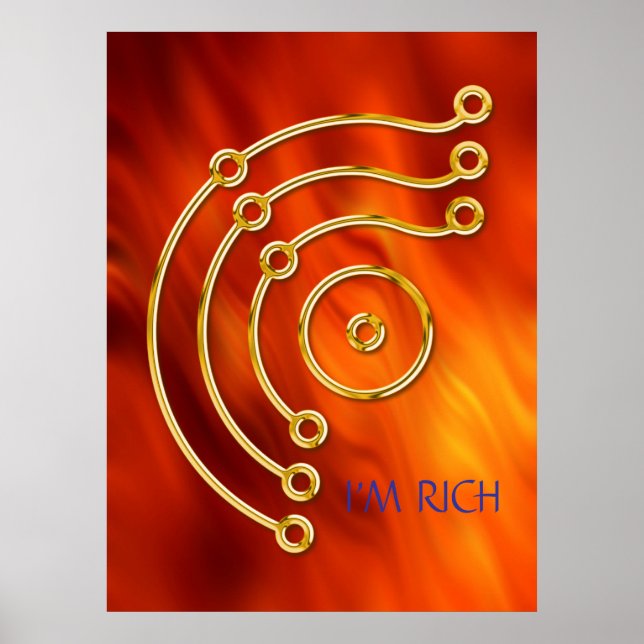 Symbol RUNA / GOLD, ICH BIN REICH Poster (Vorne)