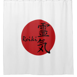 Symbol / Sign REIKI rot + Ihr Backgr. Ideen Duschvorhang