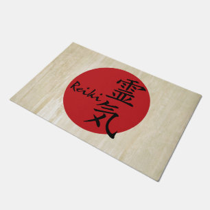 Symbol / Sign REIKI rot + Ihr Backgr. Ideen Fußmatte