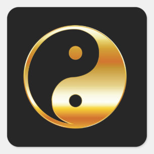 Symbol Taoismus Daoism Ying und Yangs Quadratischer Aufkleber