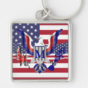 Symbol und Flagge des amerikanischen Adlers Schlüsselanhänger