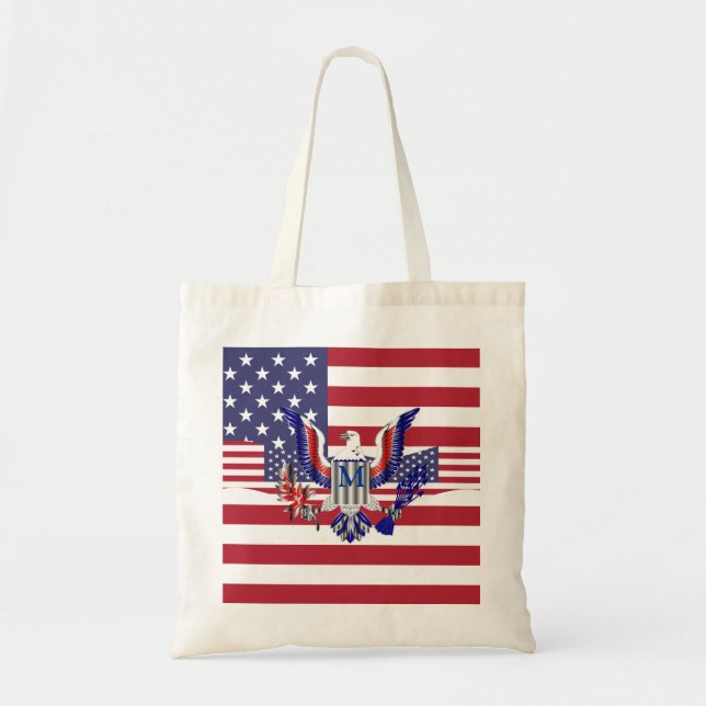 Symbol und Flagge des amerikanischen Adlers Tragetasche (Vorne)