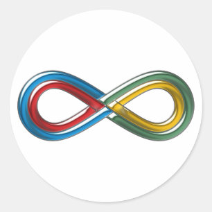 Symbol Unendlich infinit infinity Runder Aufkleber